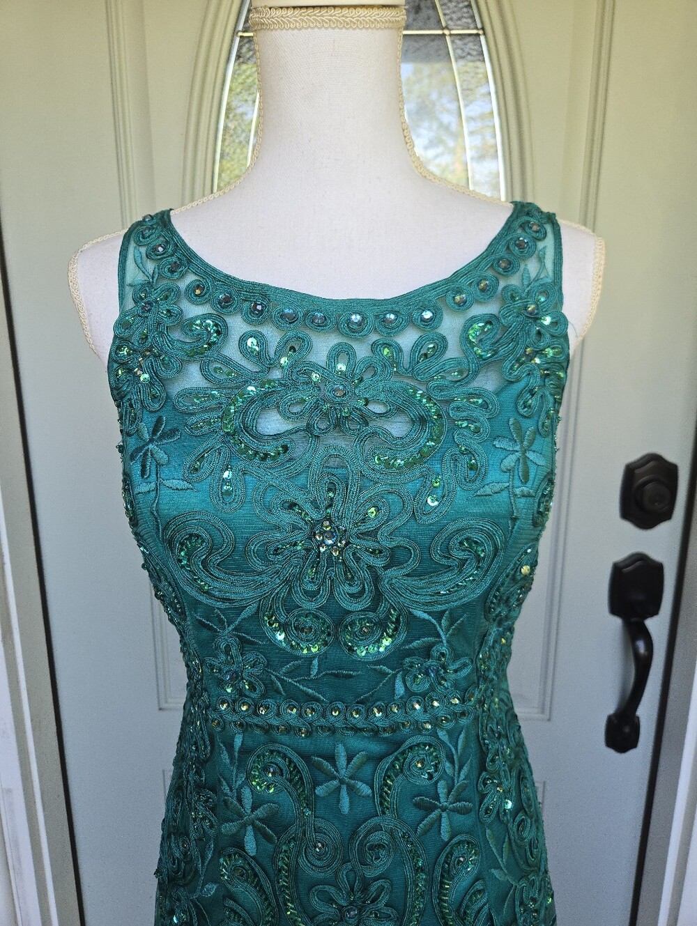 Cameron Blake By Mon Cheri Lace Evening Dress Jade 115604 - Picture 2 of 15